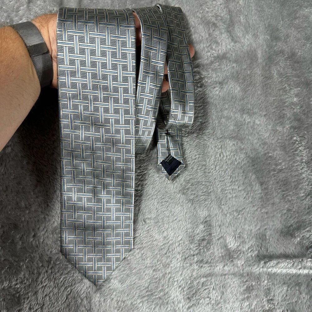 Hart Schaffner Marx Necktie Pure Silk Tie 58" x 3.5" Made in USA Geometric
